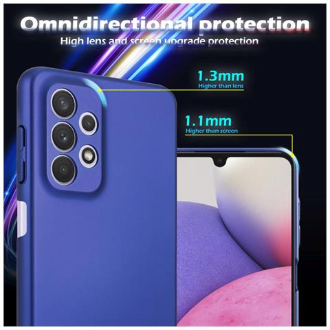 Custodia Compatibile Con Samsung Galaxy A33 5g In Azzurro Metallo - Hard Case Coperchio Protettivo In Look Metallico Contro I Graffi E Gli Urti - Foto 2