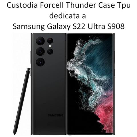 Thunder Custodia Tpu Silicone Cover Case Per Samsung Galaxy S22 Ultra S908 Black - Foto 2