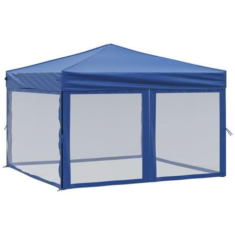 Tenda Per Feste Pieghevole Con Pareti Laterali Blu 3x3 M - Foto 1