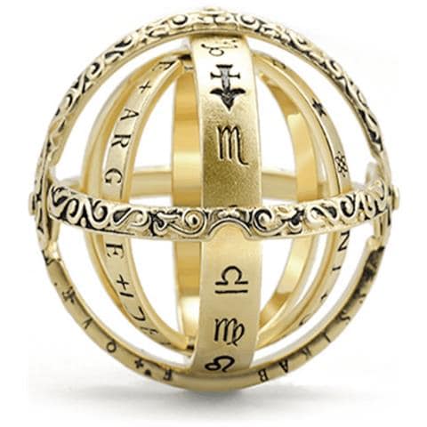 Anello Pieghevole Astronomico Anello Sfera Anello Cosmico Gold 18 Mm - Foto 1