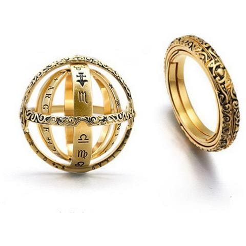 Anello Pieghevole Astronomico Anello Sfera Anello Cosmico Gold 18 Mm - Foto 2