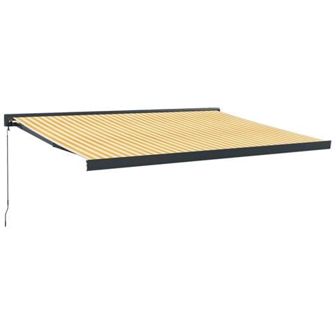 Tenda Retrattile Gialla E Bianca 4,5x3 M In Tessuto E Alluminio - Foto 1