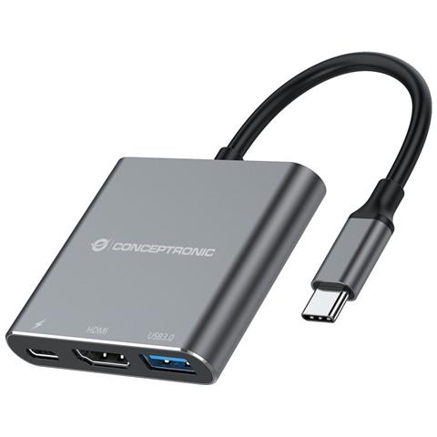 DONN18G replicatore di porte e docking station per laptop Cablato USB 3.2 Gen 1 (3.1 Gen 1) Type-C Grigio - Foto 1