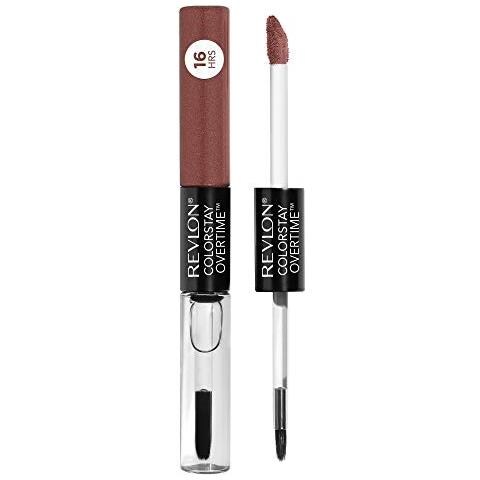 Rossetto Liquido Con Lucidalabbra Trasparente, Colorstay Overtime Lipcolor, Doppia Estremità Con Vitamina E In Tonalità Nude E Marroni, 320 Faithful Fawn, 007 Oz - Foto 1