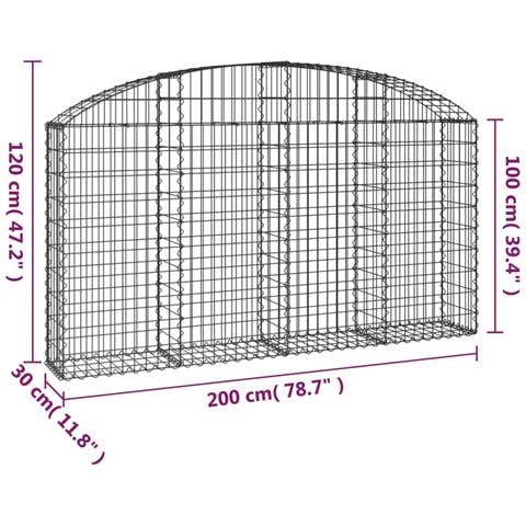 Cesto Gabbione Ad Arco 200x30x100/120 Cm Ferro Zincato - Foto 4
