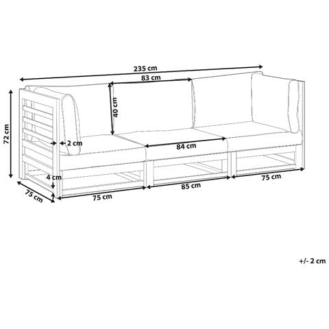 Divano 3 Posti Trani Legno Di Acacia Certificato Legno Scuro - Foto 2