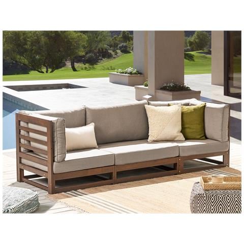 Divano 3 Posti Trani Legno Di Acacia Certificato Legno Scuro - Foto 1