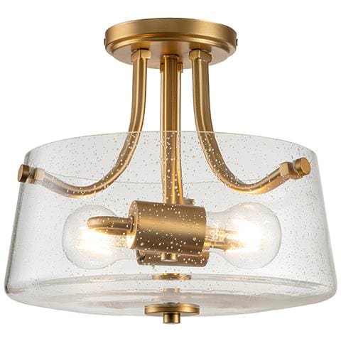 Lampadario Contemporaneo Hollister Acciaio Ottone Spazzolato 2 Luci E27 - Foto 1