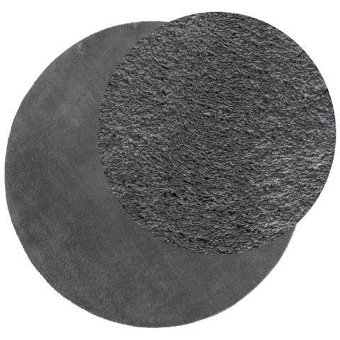 Tappeto A Pelo Corto Huarte Morbido E Lavabile Antracite Ø100cm - Foto 2