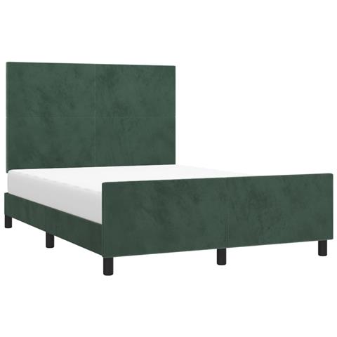 Giroletto Senza Materasso Verde Scuro 140x190 Cm In Velluto - Foto 3