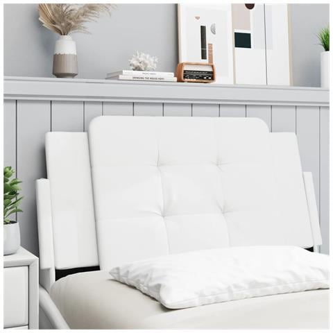 Cuscino Testiera Bianco 100 Cm In Similpelle - Foto 1