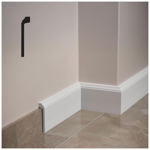 Battiscopa Coprimarmo Firenze  In Polimeri Feelingwood-hd 100x22mm - Bianco (prezzo Al Metro) - Foto 1