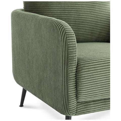 Poltrona Di Design Emma In Velluto A Coste Verde Salvia - Foto 2