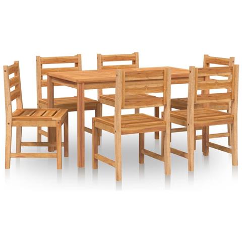 Set da Pranzo da Giardino 7 pz in Legno Massello di Teak - Foto 1