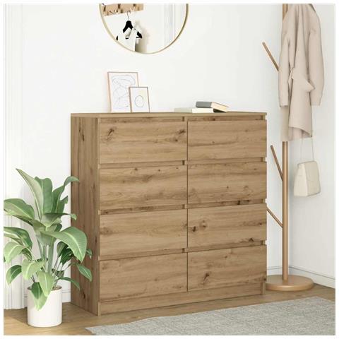 Credenza Rovere Artigianale 100x35x99 cm in Legno Multistrato - Foto 1