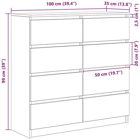 Credenza Rovere Artigianale 100x35x99 cm in Legno Multistrato - Foto 9