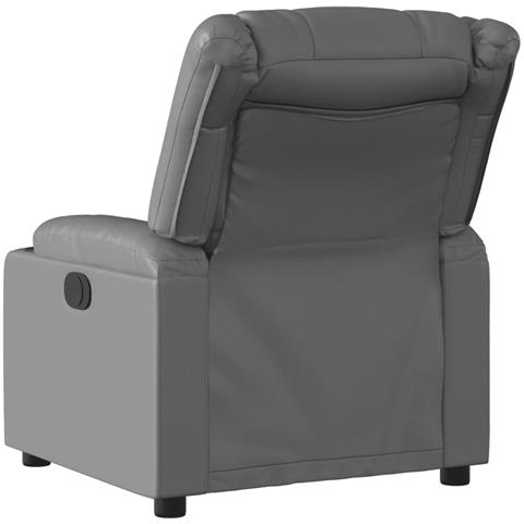 Poltrona Reclinabile Grigia In Similpelle - Foto 3