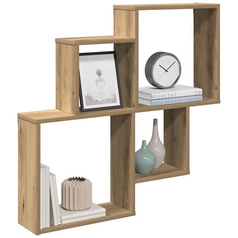 Scaffale A Parete Rovere Artigianale 80x15x78,5 Cm Truciolato - Foto 1