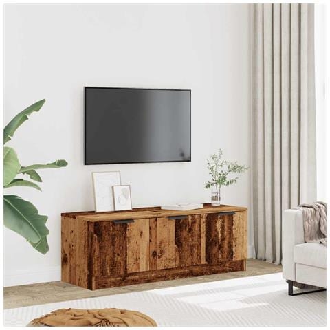 Mobile Porta Tv Legno Vecchio 102x35x36,5 Cm Legno Multistrato - Foto 3