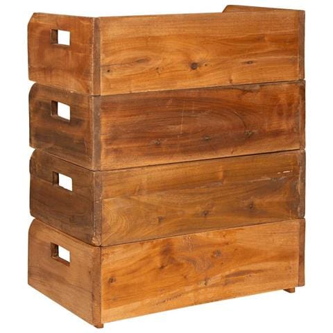 Set Portavini 4 Pz Per 16 Bottiglie In Legno Massello Di Mogano - Foto 8