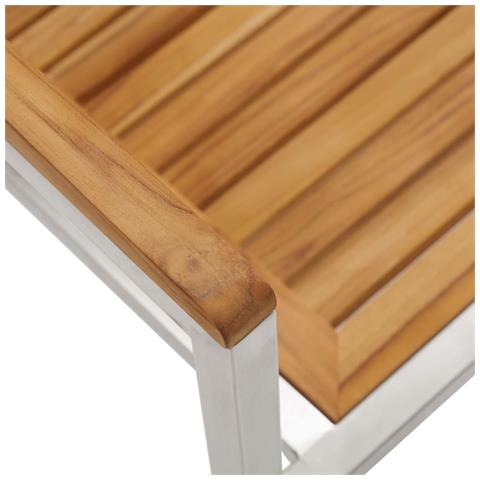 Sedie Da Giardino 2 Pz Con Cuscini In Legno Di Teak E Acciaio - Foto 8