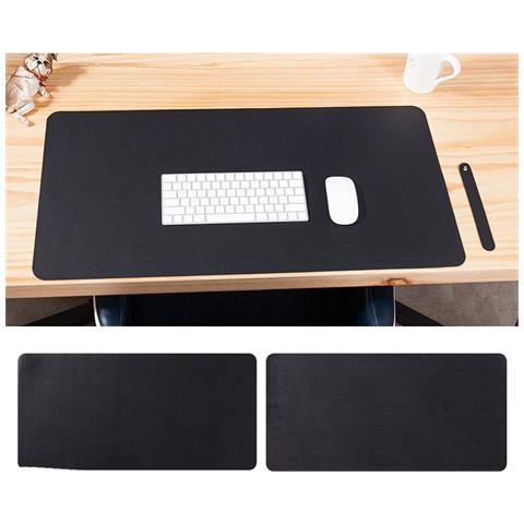 Tappetino Per Mouse 80x40cm In Pu: Ideale Per Ufficio E Studio, Con Design Avvolgente Black  D - Foto 1
