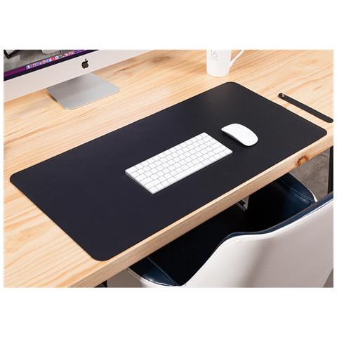 Tappetino Per Mouse 80x40cm In Pu: Ideale Per Ufficio E Studio, Con Design Avvolgente Black  D - Foto 2