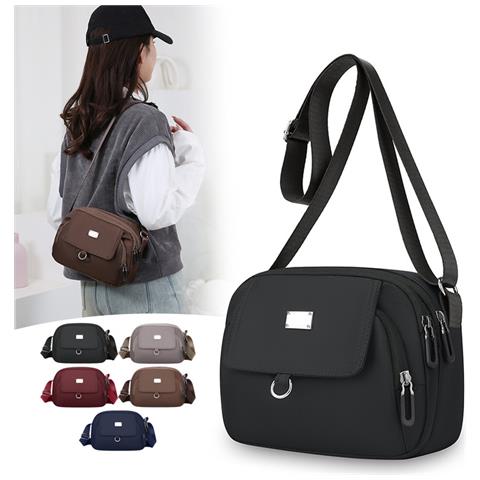 Elegante Borsa A Tracolla In Nylon 2025 Per Donna Black - Foto 1