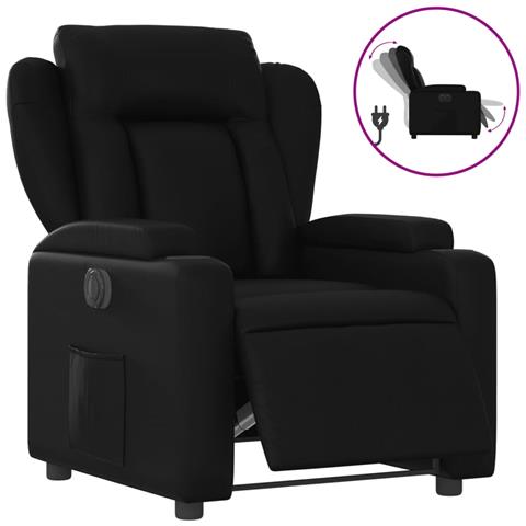 Poltrona Reclinabile Elettrica Nera in Similpelle - Foto 1