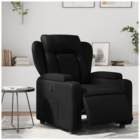 Poltrona Reclinabile Elettrica Nera in Similpelle - Foto 2