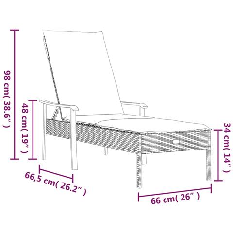 Lettini Prendisole 2pz con Tavolino e Cuscini Polyrattan Grigio - Foto 9