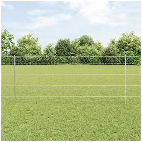 Recinzione Euro con 10 Post in Alluminio Argento 1x10 m Acciaio - Foto 2