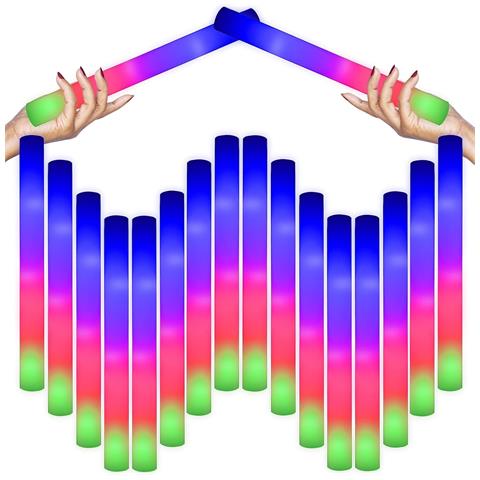 Bastoncini Luminosi In Spugna Led Multicolore - Confezione Da 12, Perfetti Per Feste Ed Eventi - Foto 1