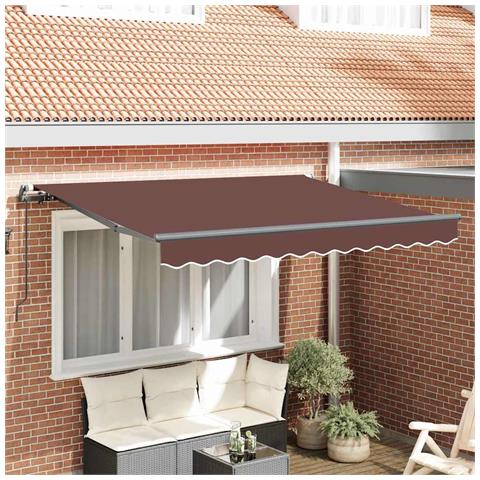 Tenda Retrattile Marrone 350 x 200 cm Poliestere e Alluminio - Foto 2