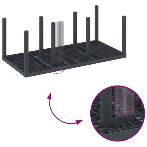 Set da Pranzo per Giardino 9 pcs Antracite Rattan Polt - Foto 9