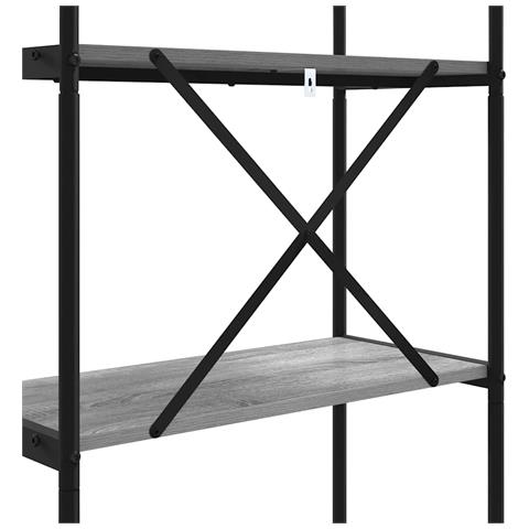 Libreria Grigio sonoma 60 x 30 x 109 cm Legno multistrato - Foto 9
