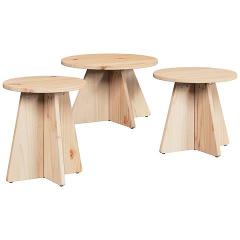 Tavolino da salotto 3 pcs Naturale 49 x 49 x 30 cm - Foto 1