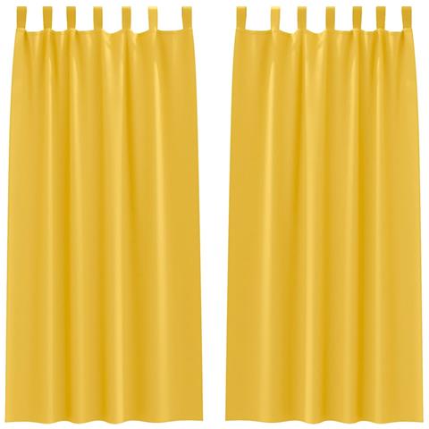 Tende con tende 2 pcs giallo senape 245x140cm Poliestere - Foto 1