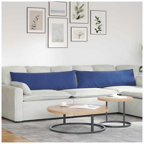 Cuscini da Divano 2 pcs Blu Polizia 145 x 40 cm - Foto 2