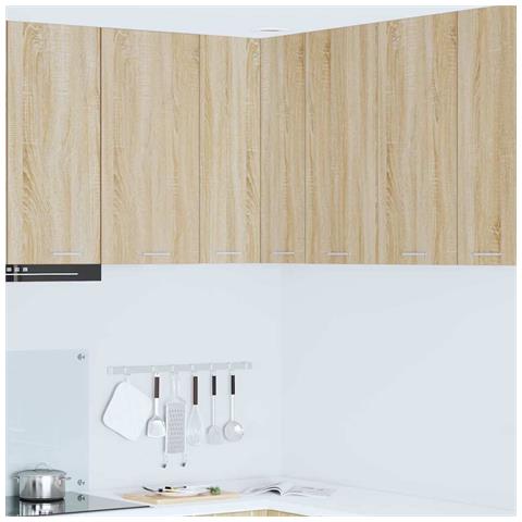 Armadio pensile Riga Quercia Sonoma e Bianca 57 x 57 x 80 cm - Foto 2