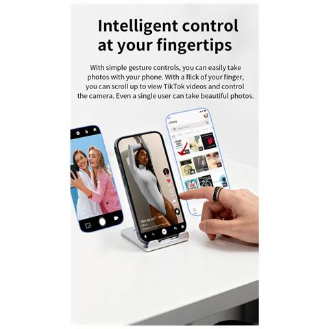 Smart Ring Con Display E Custodia Di Ricarica - Monitoraggio Fitness E Salute Silver 9 - Foto 7