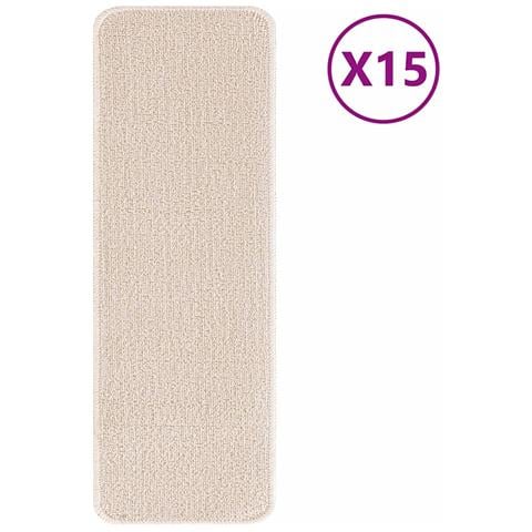 Tappetini Antiscivolo per Scale 15 pcs Crema 60 x 25 cm PP - Foto 1