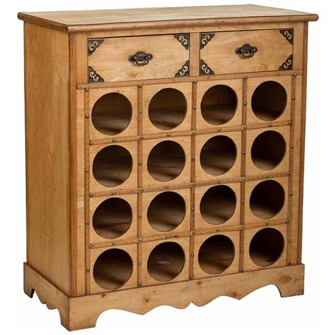 Mobile Portabottiglie Vino In Legno Marrone 63x31x69,5h - Foto 1