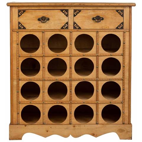 Mobile Portabottiglie Vino In Legno Marrone 63x31x69,5h - Foto 2