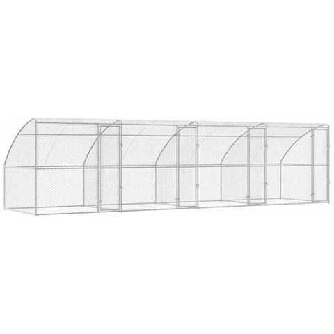 Cuccia per cani 4 pcs Argento 8 x 2 x 2 m Acciaio zincato - Foto 1
