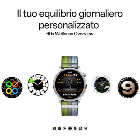 Watch S, Display AMOLED 1.46’’, Bluetooth 5.2 BLE, GPS, NFC, Doppio proc.Qualcomm, Ric.Rapida 0-100% 90min, 96h di autonomia, ROM 4GB [Versione italiana], Silver Gleam - Foto 2