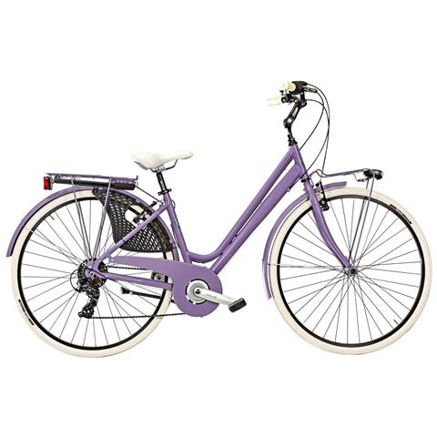 Bici Donna Telaio Alluminio Linea Cottage Misura 28 Bicicletta Cambio 6v City Bike Vintage Completa Di Accessori Finiture Panna - 44 Viola Opaco - Foto 1
