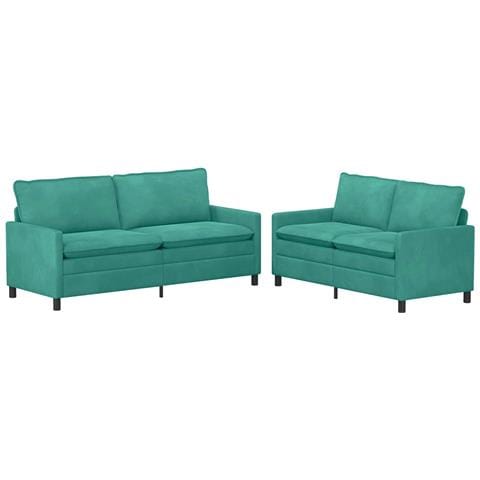 Set di divani 2 pcs Turchese Velluto - Foto 1