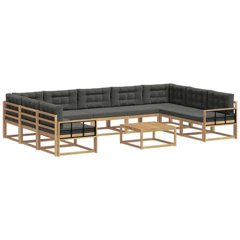 Set di divani da esterno con cuscino 10 pcs Bianco e Antracite - Foto 1