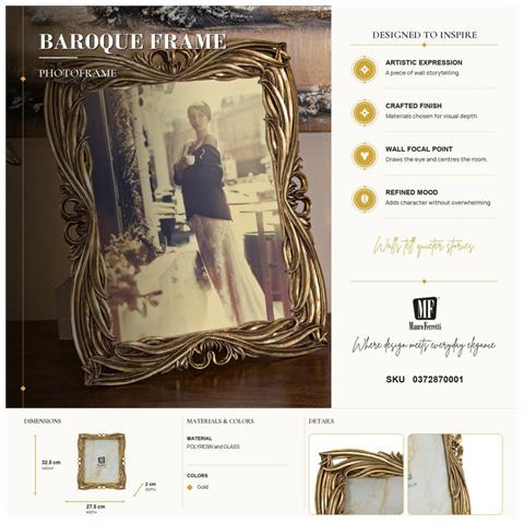 Cornice Portafoto Baroque Oro In Stile Barocco 20x25 Cm - Foto 7